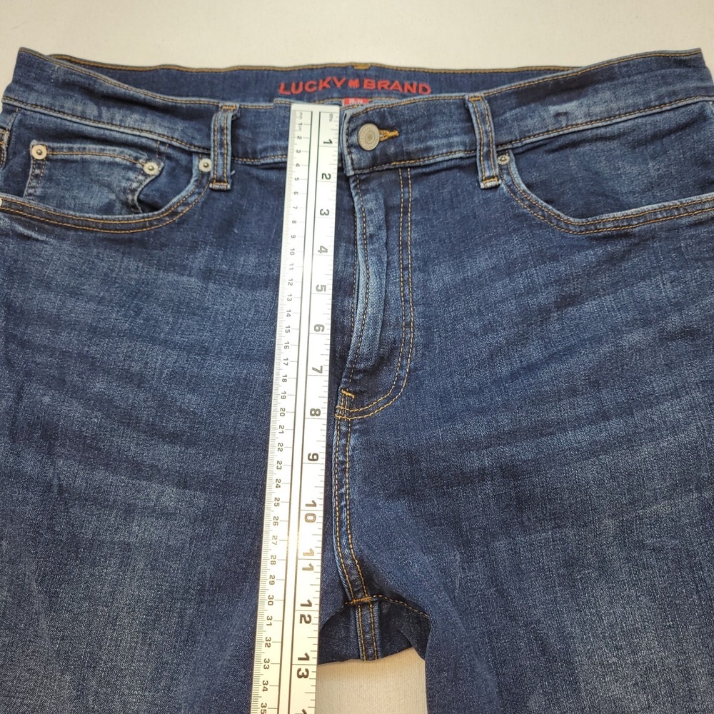 Lucky Brand 410 Athletic Straight Jeans Mens 38x29 Blue Denim Stretch - Picture 8 of 12